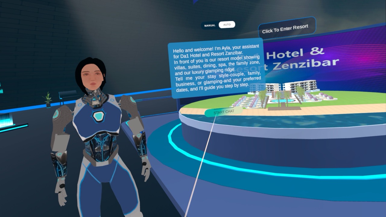 Guided, conversational stalls that hand off into walkthroughs