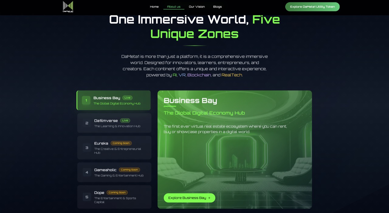 Themed zones — property, expo and resort — connected in one world