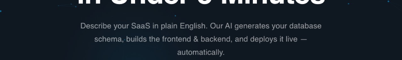 The AI generates the database schema, then the full stack